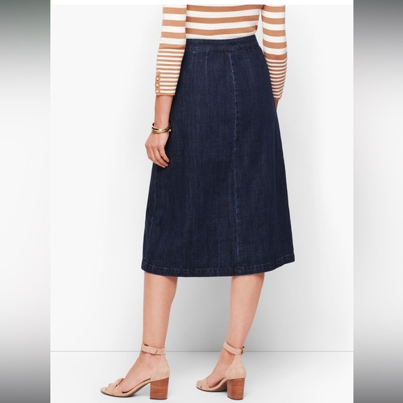 Talbots Denim Button Front A-Line Skirt - Picture 15 of 15